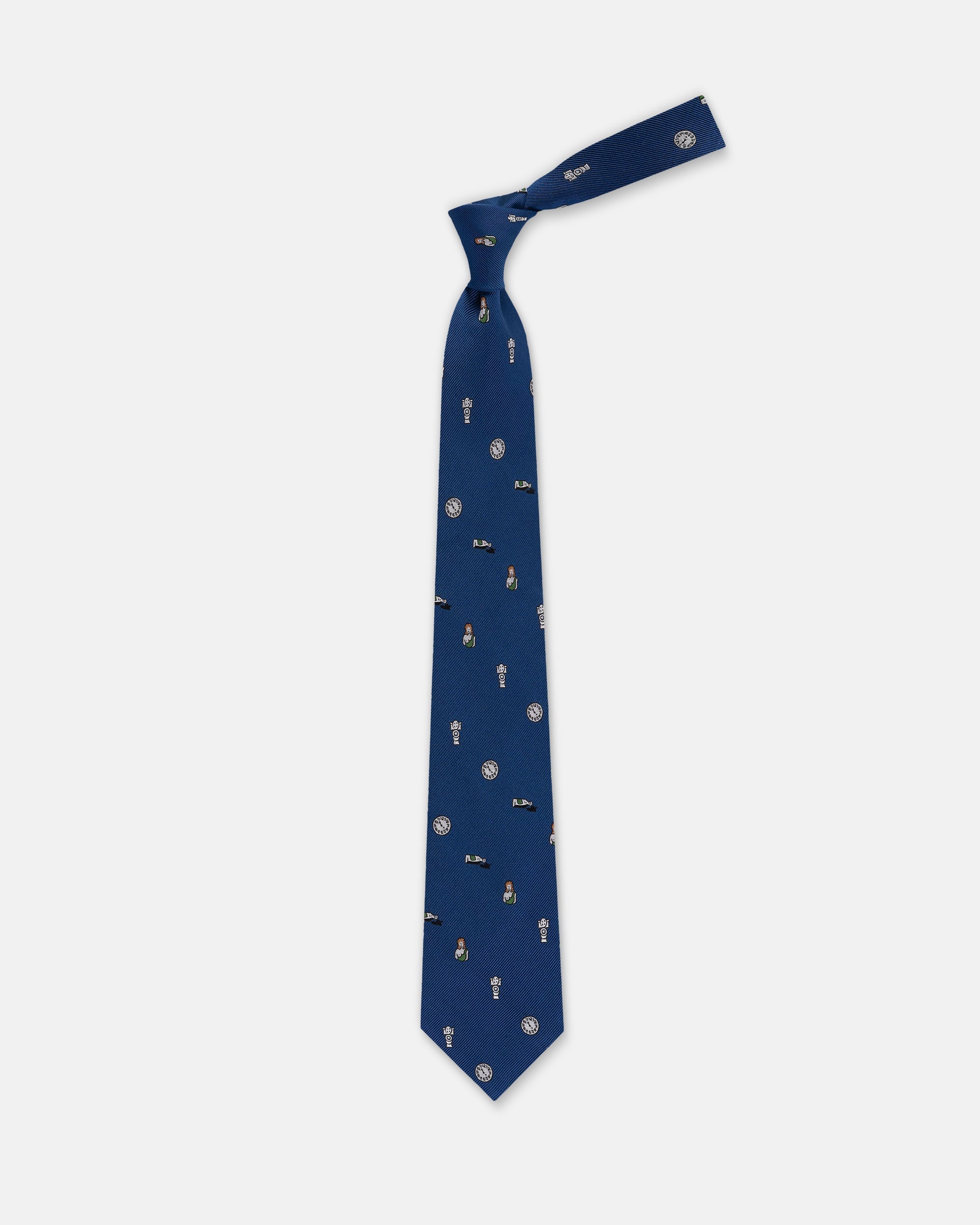 Made-in-USA Navy Baseball Score Club Tie